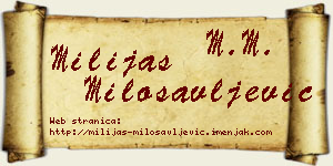 Milijas Milosavljević vizit kartica
